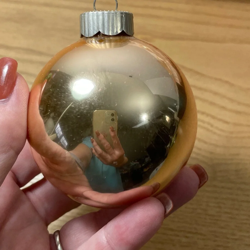 Vtg Martha Stewart Everyday Glass Christmas Ornaments Set of 7 Golden Traditions